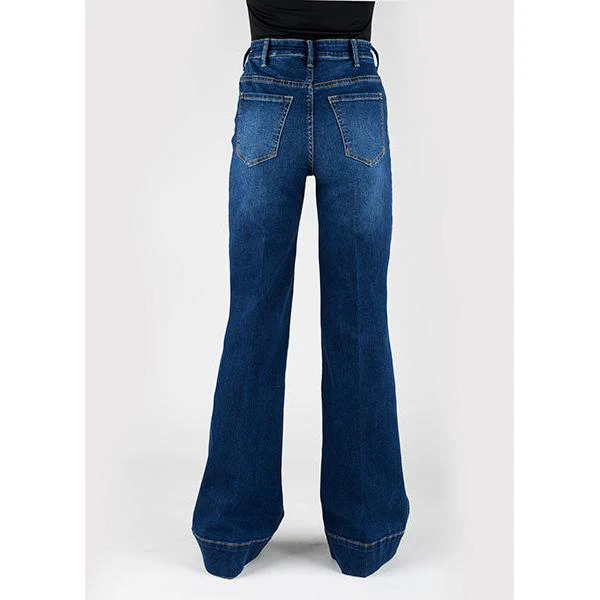 Stetson Women's High Waist Wide Leg Jean- Blue - Image 2