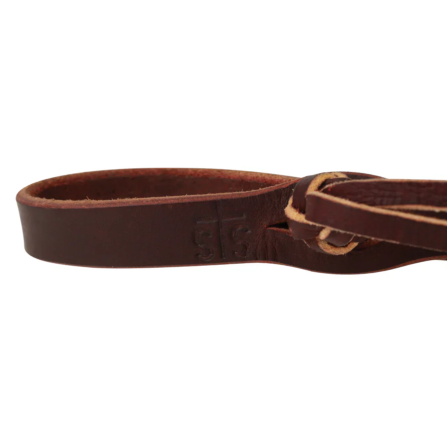 STS Ranch Signature Tack 1/2"  8' Latigo Split Rein Pineapple Knot - Image 2
