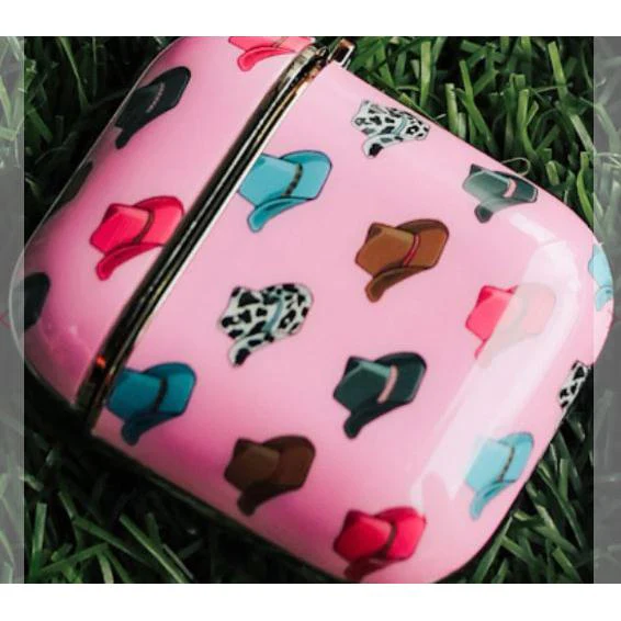 The Front Porch Label Airpod Case - Pink Cowboy Hat