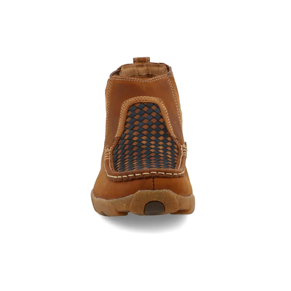 Twisted X Men's 4" Chelsea Driving Moc - Woven Multi & Oiled Saddle - Image 2