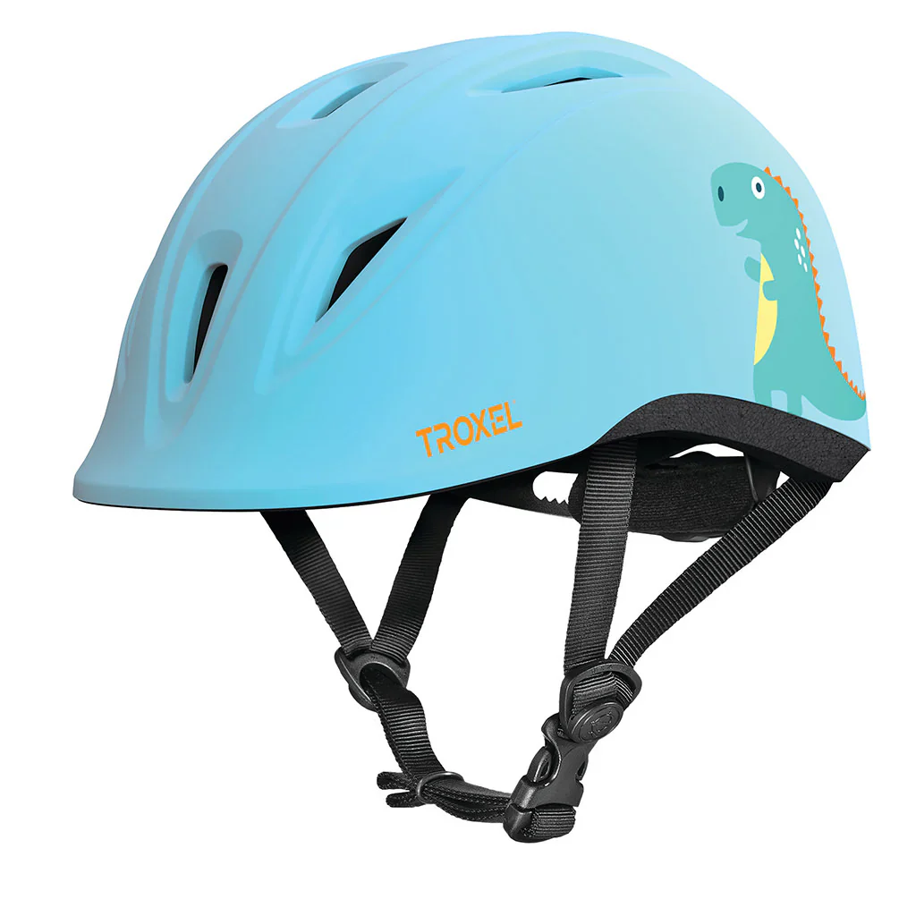 TROXEL YOUNGSTER HORSE RIDING HELMET - BLUE DINO - Image 2