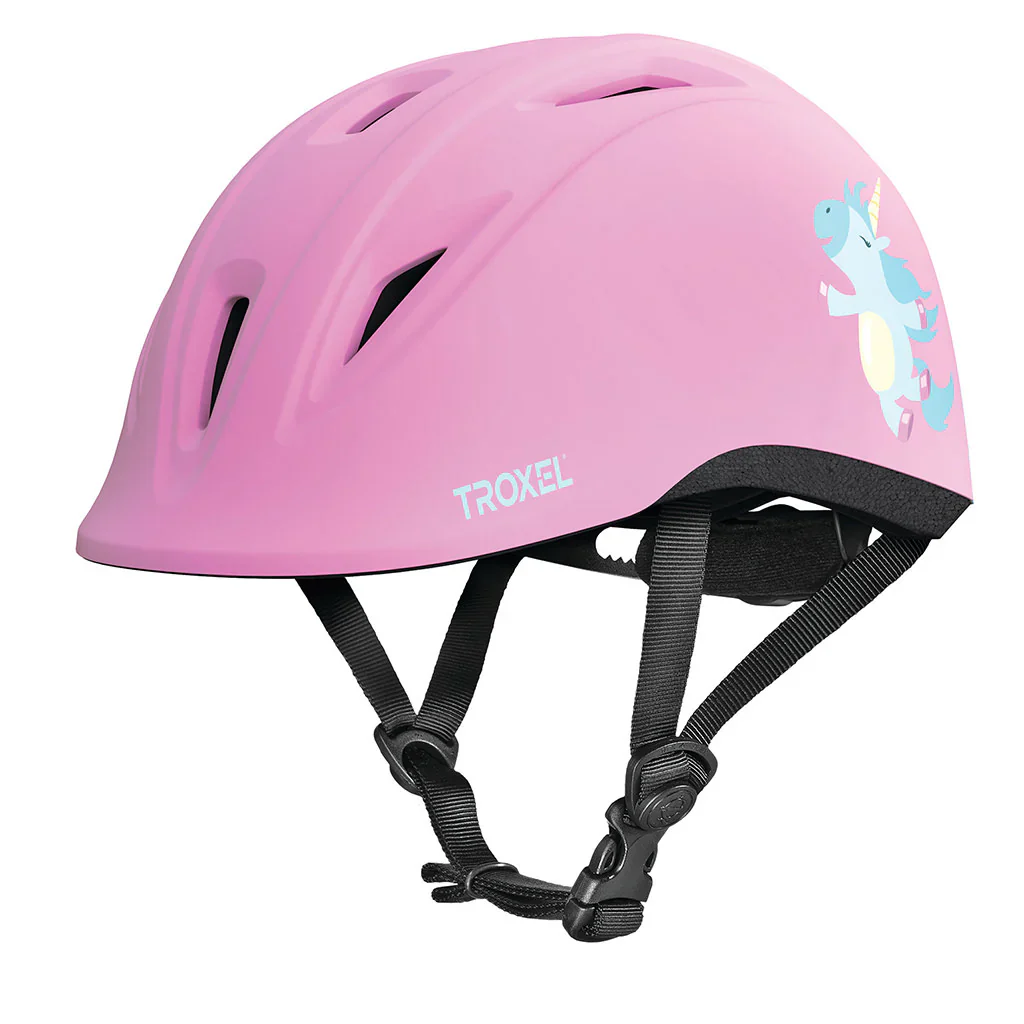 TROXEL YOUNGSTER HORSE RIDING HELMET - PINK UNICORN - Image 2
