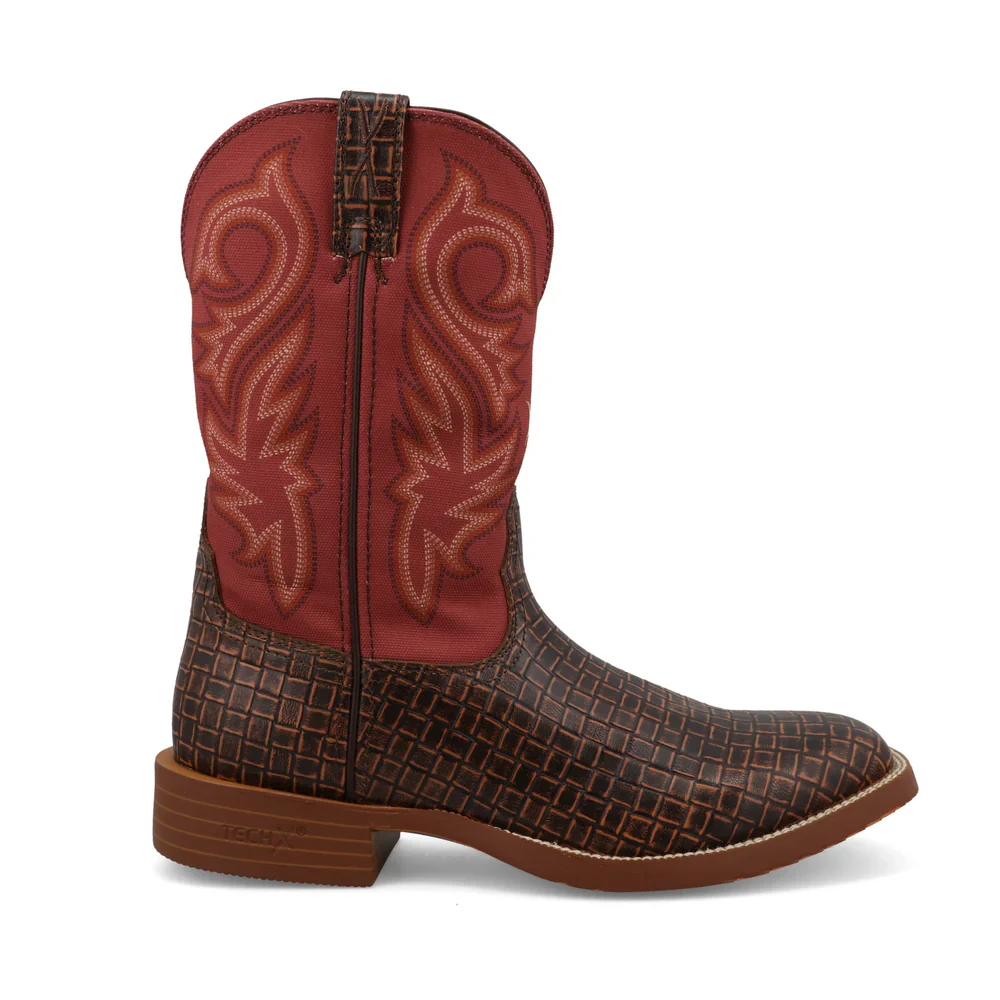 Twisted X Men's 11" Tech X Western Boots - Dark Chocolate/Rhubarb