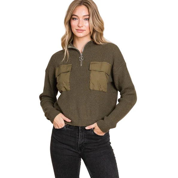 Vanilla Bay Women's High Neck Long Sleeve Knit Sweater