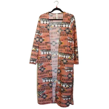 Vanilla Bay Women's Aztec Long Sleeve Open Cardigan w/Side Slits - Image 2