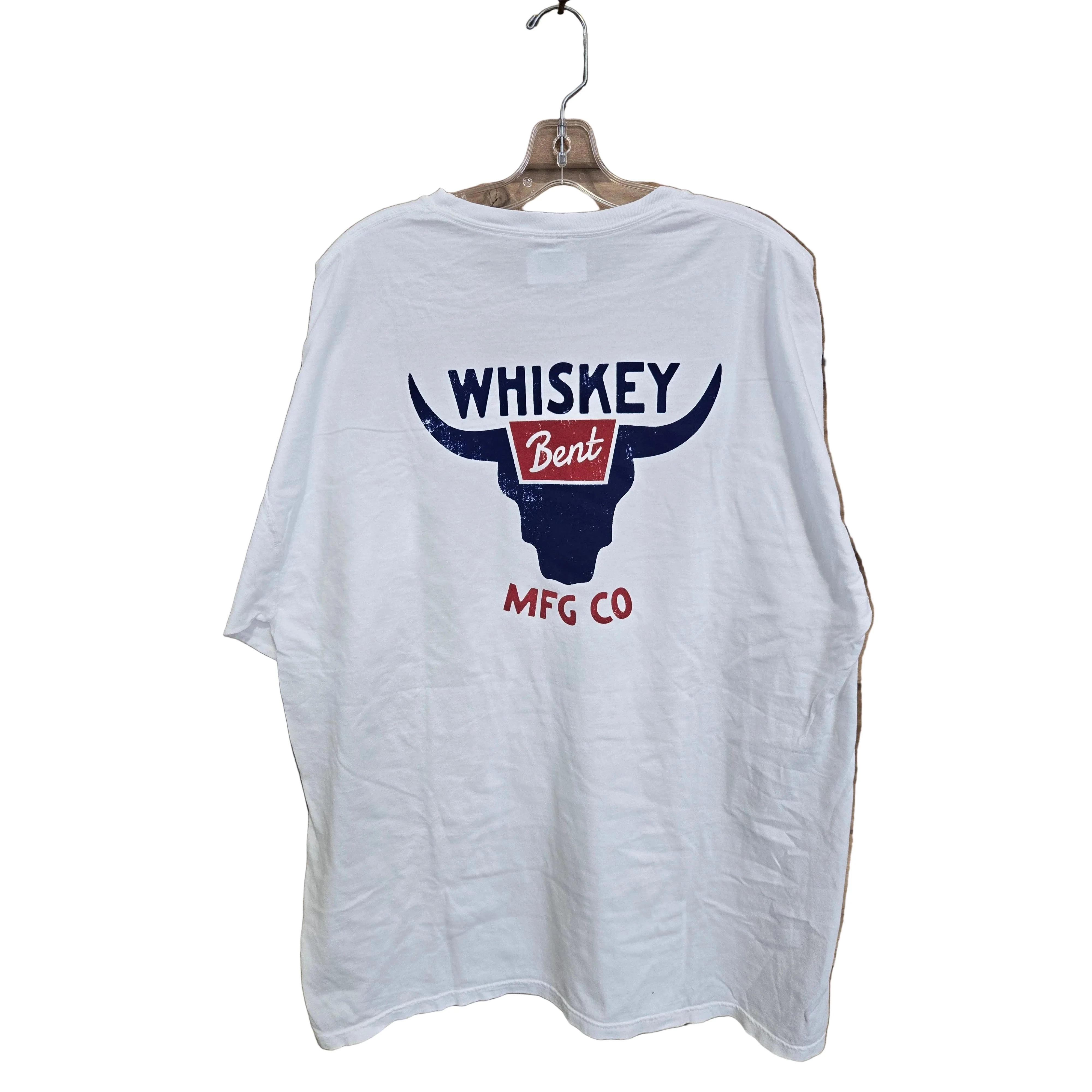 Whiskey Bent Hat Co Bull Tee Shirt - White - Image 2