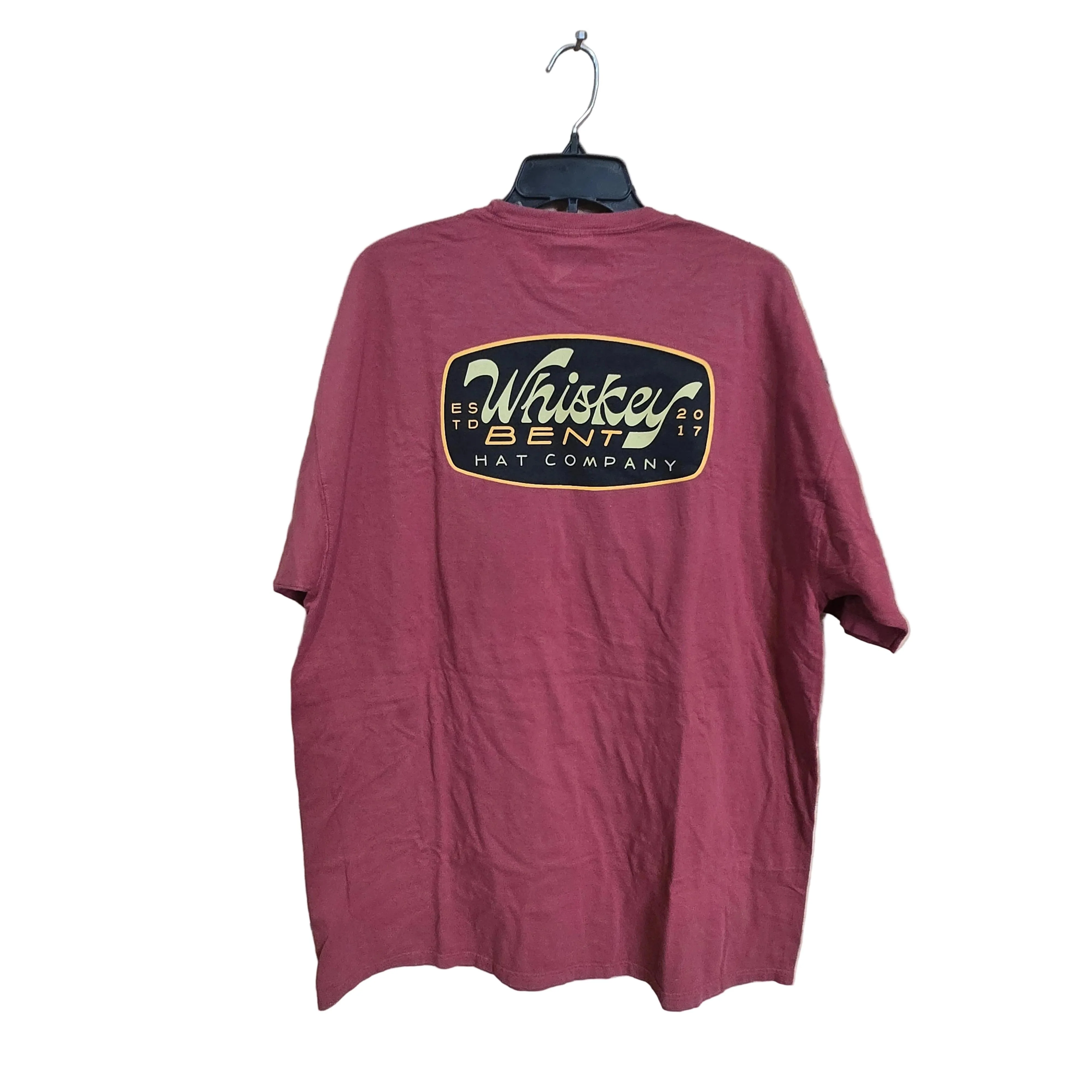Whiskey Bent Hat Co Damon Tee Shirt - Maroon - Image 2