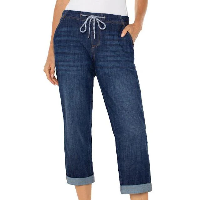 Liverpool Women's Midrise Rascal Cargo Pocket Crops- San-Gabriel