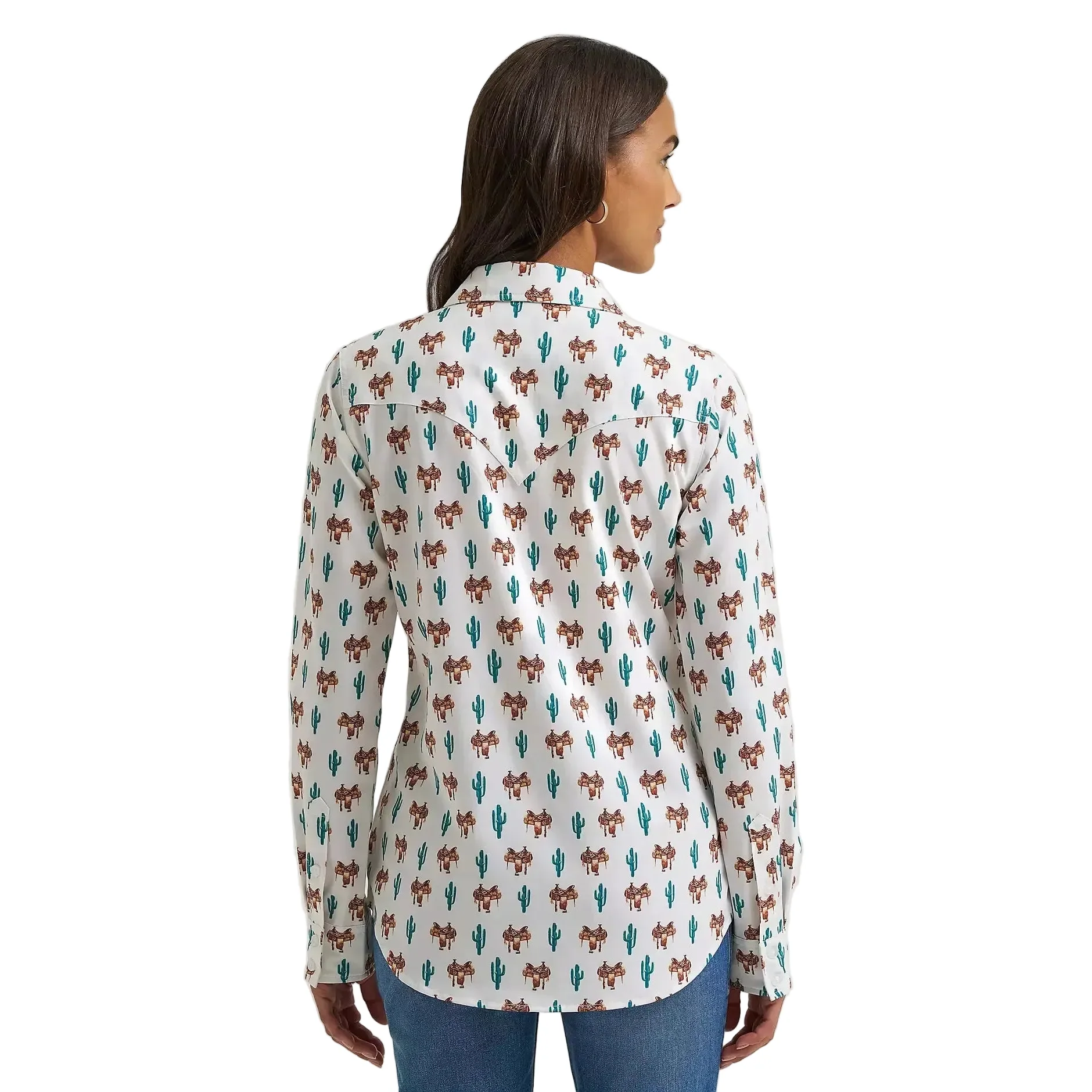Wrangler® Women's Aria Performance Long Sleeve Shirt - Cream Saddle - Image 2