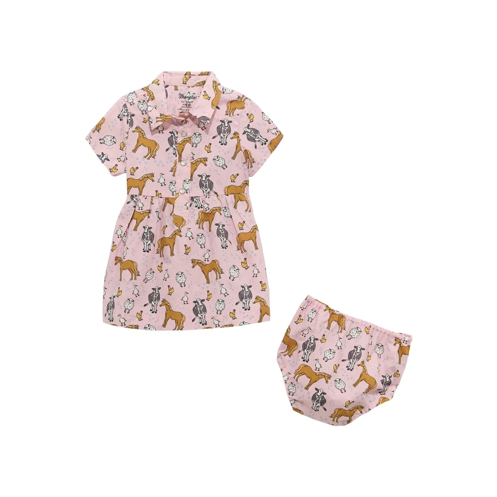 Wrangler Baby Girl Snap Dress- Pink