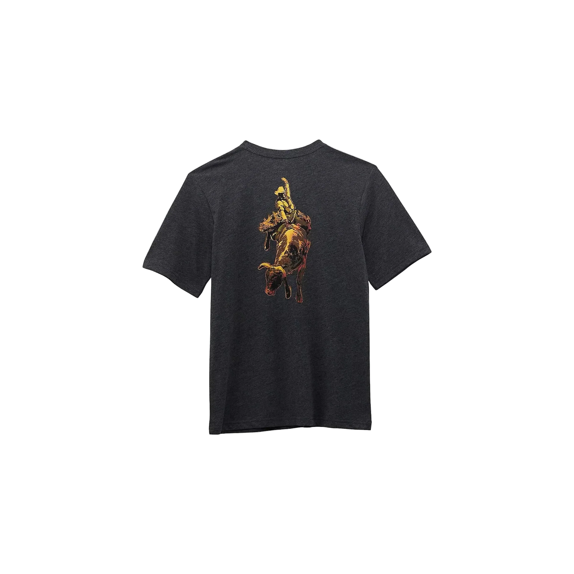 Wrangler Boy's Back Rodeo Graphic Short Sleeve Tee Shirt - Washed Black