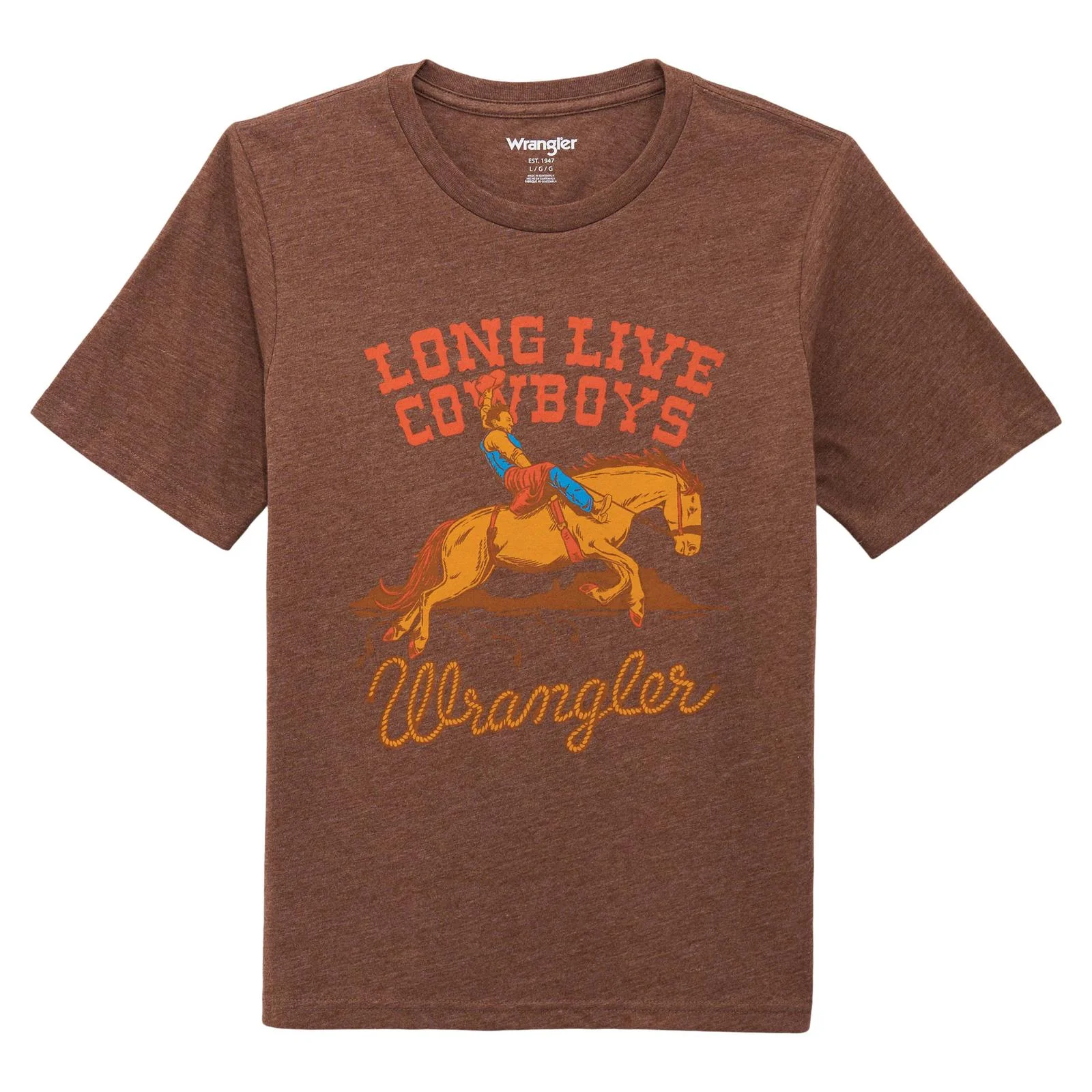 Wrangler Boy's Graphic Short Sleeve Tee Shirt - Rocky Road Heather