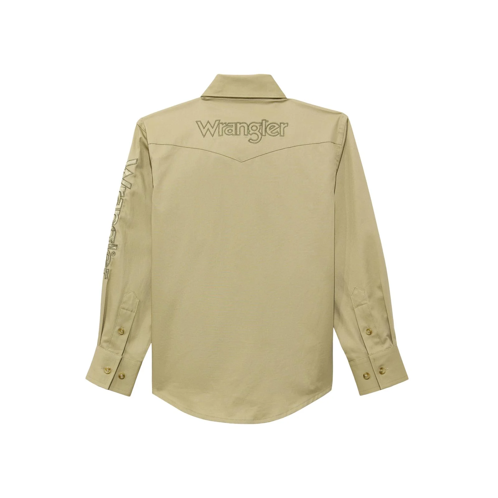 Wrangler Boy's Logo Long Sleeve Shirt - Brown - Image 2