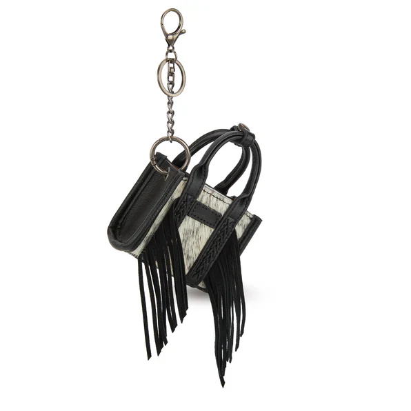 Wrangler Cowhide Mini Fringe Tote/Keychain Bag- Multiple Colours - Image 4