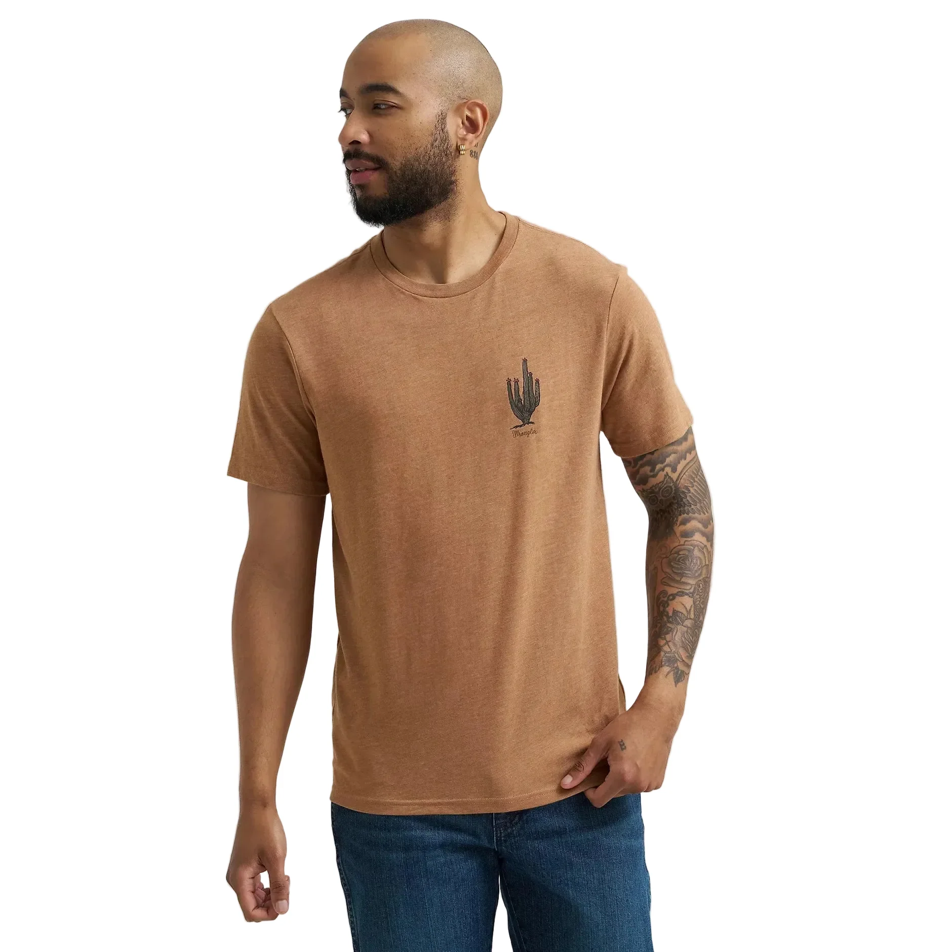 Wrangler Men's Back Graphic Short Sleeve Tee Shirt - Legendary Brown