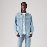Wrangler Men's Classic Standard Fit Long Sleeve Western Shirt - Stonewash/Medium Wash