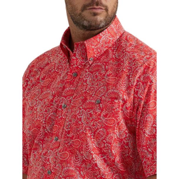 Wrangler Men's George Strait 1 Pocket Short Sleeve Shirt - Image 2