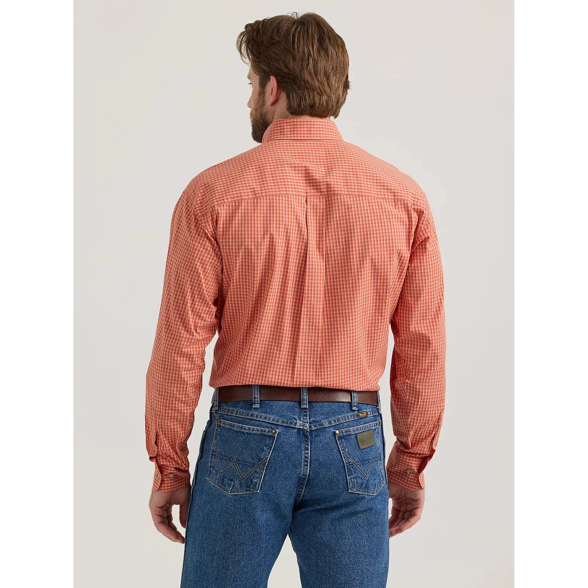 Wrangler Men's George Strait Button Down Long Sleeve Shirt - Sienna Check - Image 2