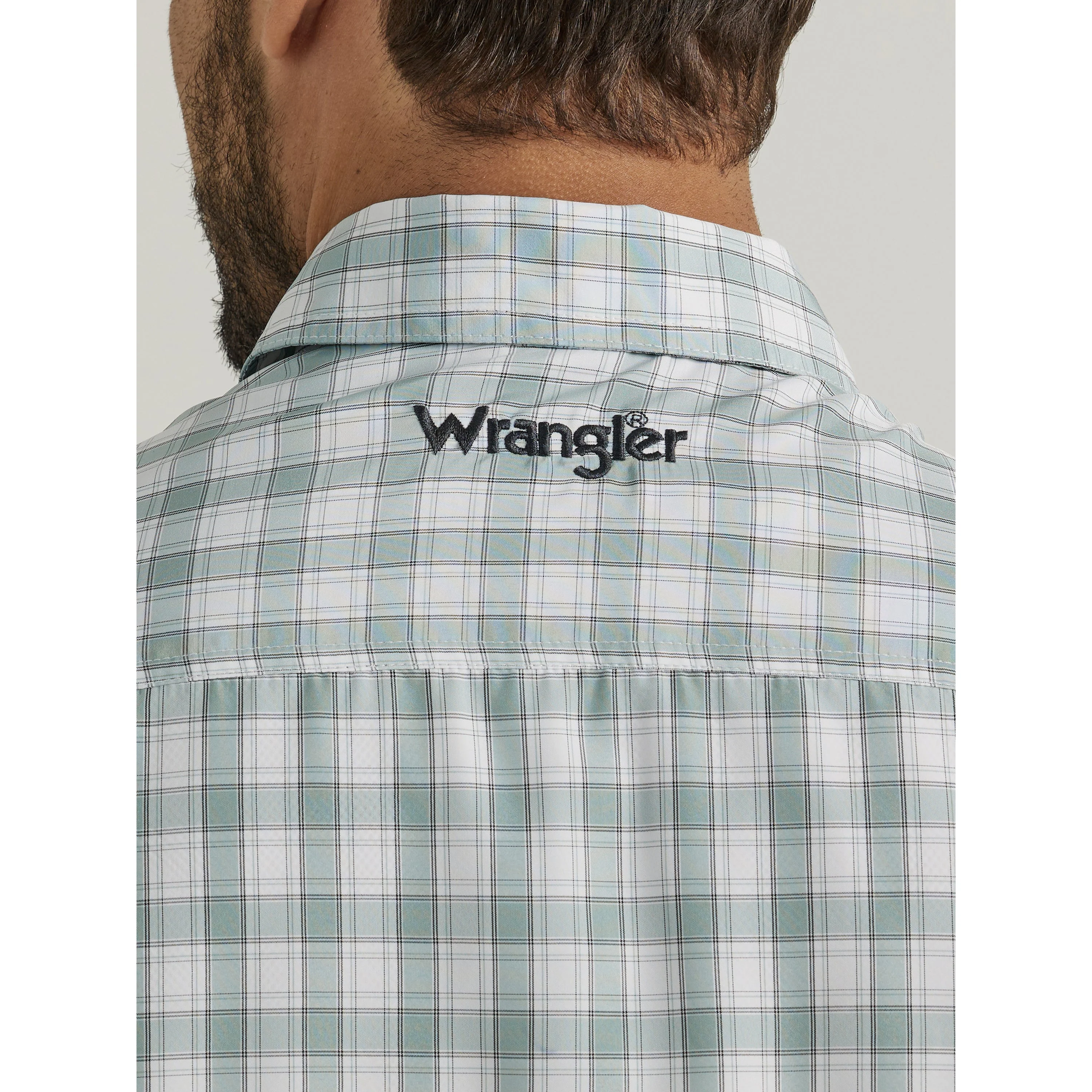 Wrangler Men's Performance Long Sleeve Plaid Shirt - Blue - Image 3