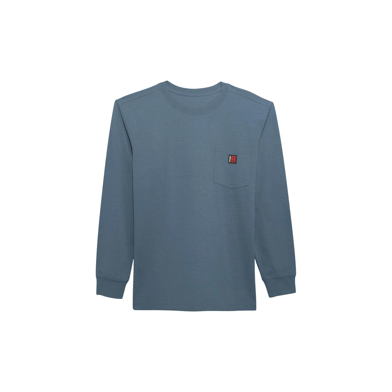 Wrangler Men's Rigg's Workwear Long  Sleeve Henley Tee Shirt- Blue