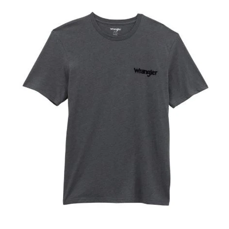 Wrangler Men's Short Sleeve Born Free Tee Shirt- Asphalt Heather - Image 2