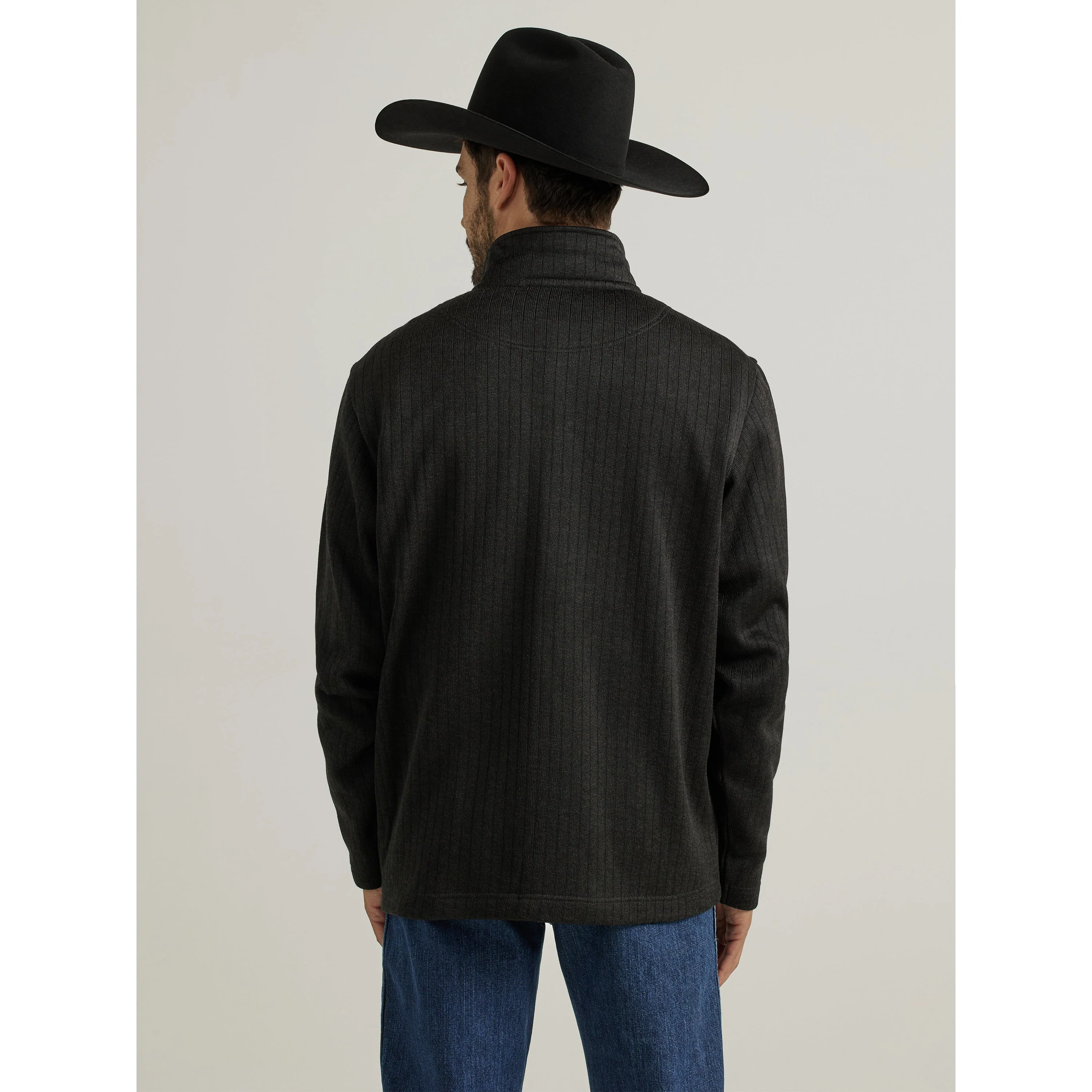 Wrangler Men's Western George Strait Knit 1/4 Zip Pullover - Black - Image 2