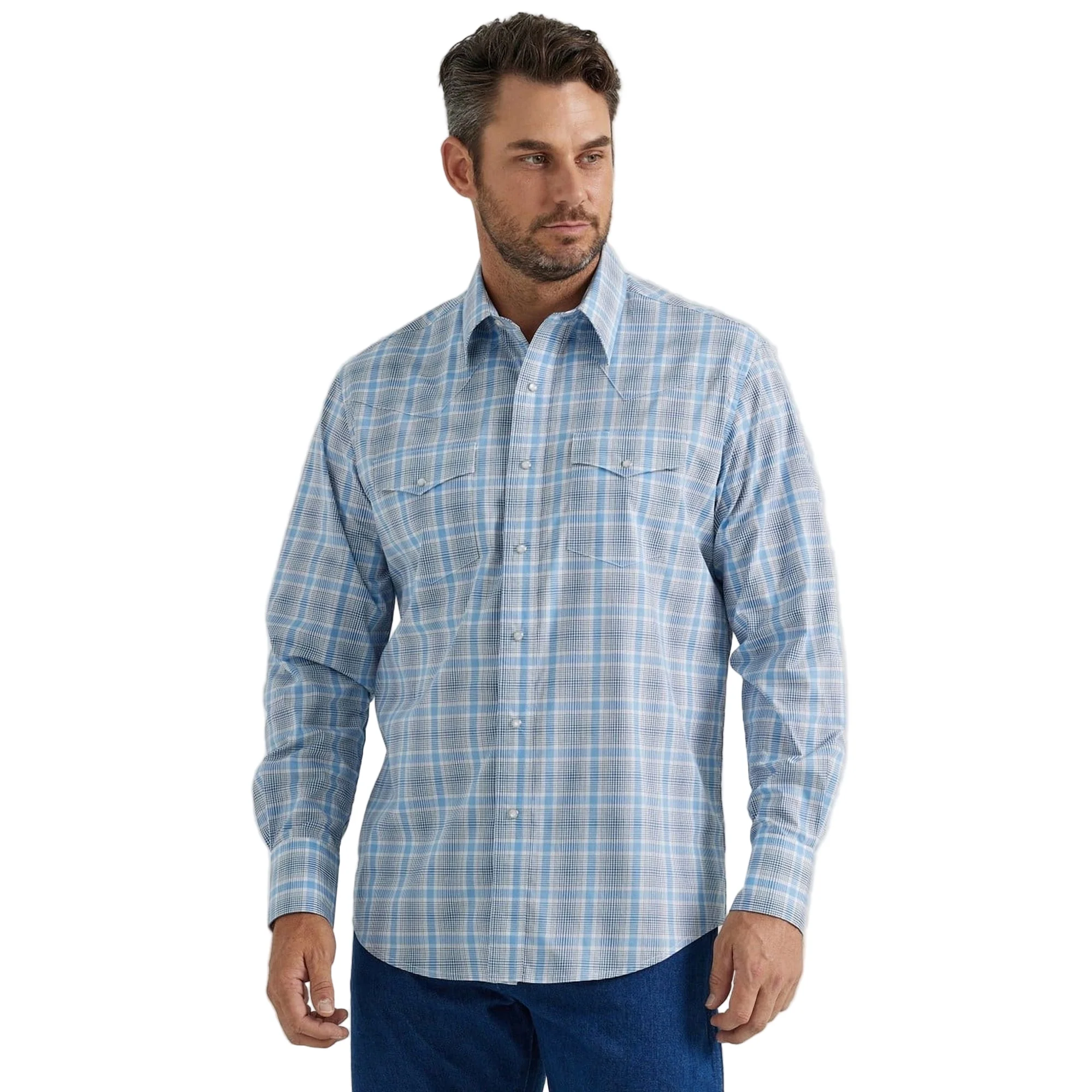 Wrangler Men's Wrinkle Resist Classic Fit Long Sleeve Shirt - Image 3