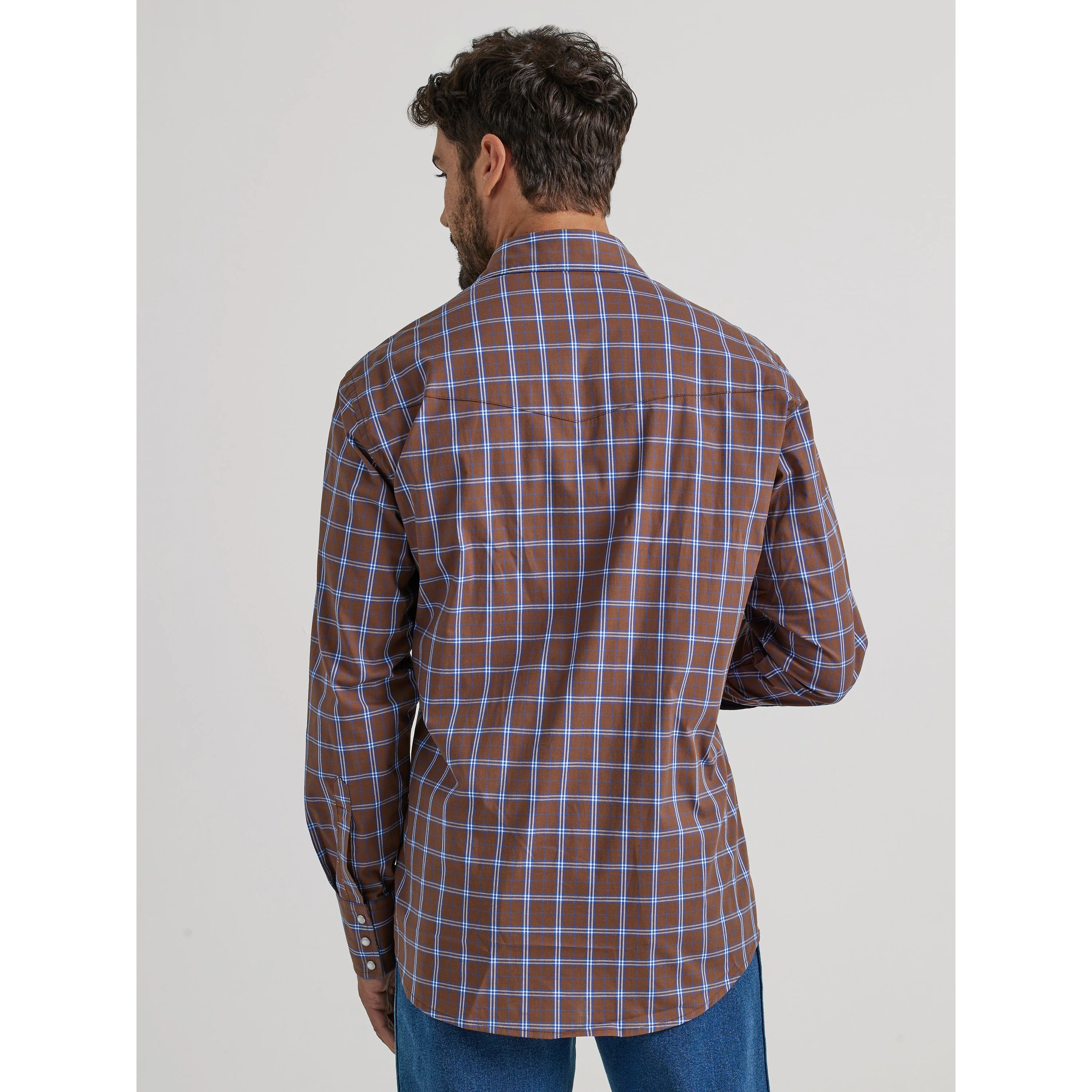 Wrangler Men's Wrinkle Resist Long Sleeve Shirt - Brown - Image 2