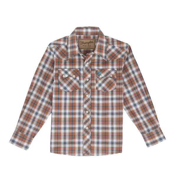 Wrangler Retro® Boy's Long Sleeve Shirt - Brown