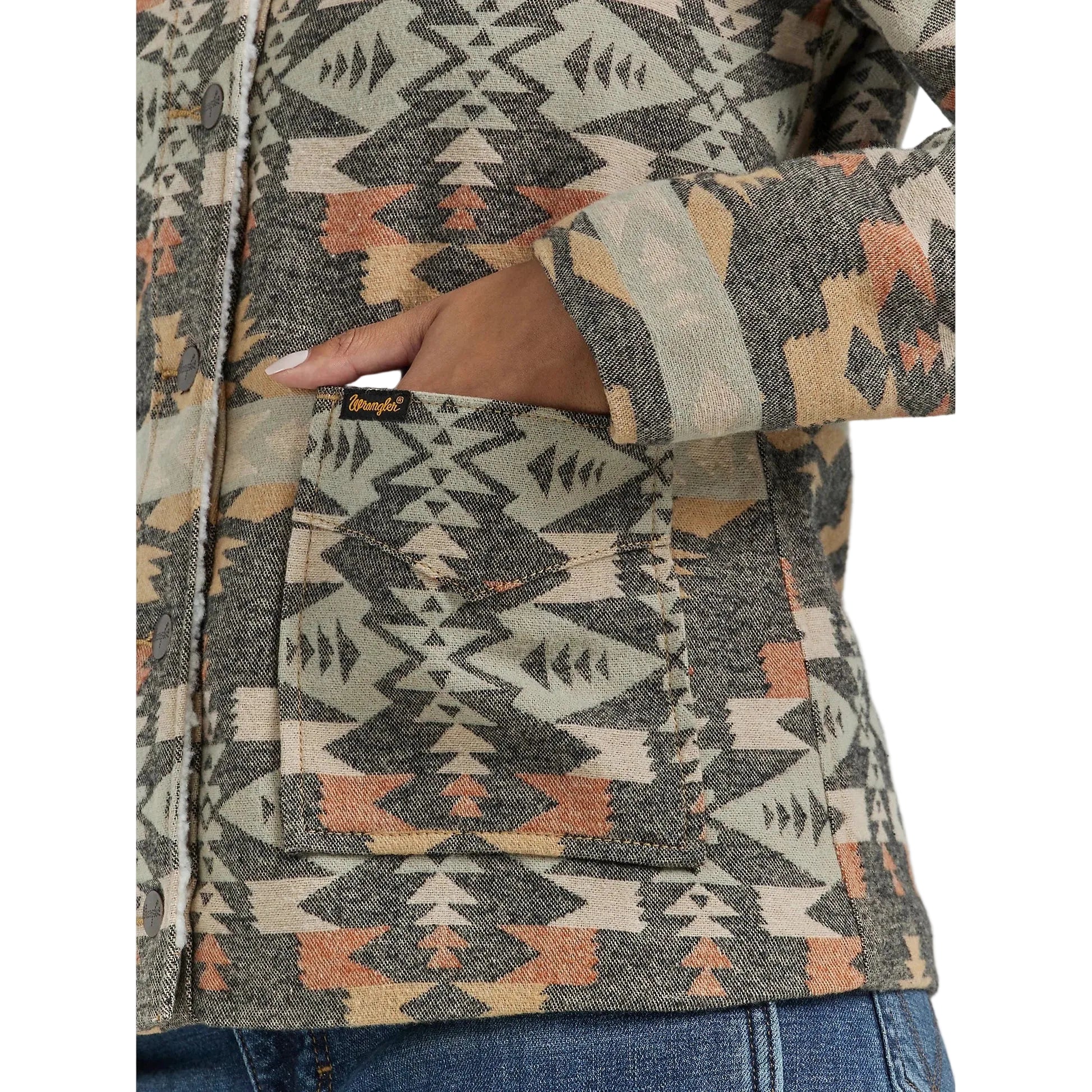 Wrangler Women's FA24 West Aztec Jacket - Black Multi - Image 4