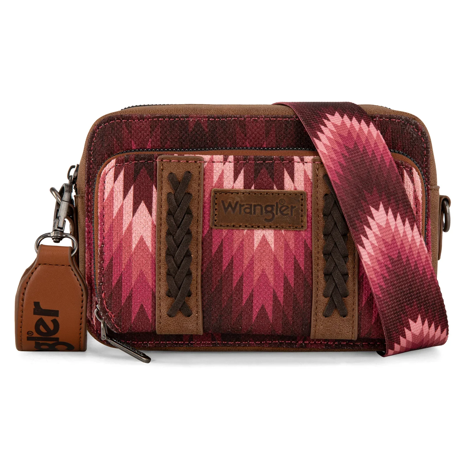 Wrangler Southwestern Pattern Dual Sided Print Crossbody Purse with Wallet Compartment - Image 6