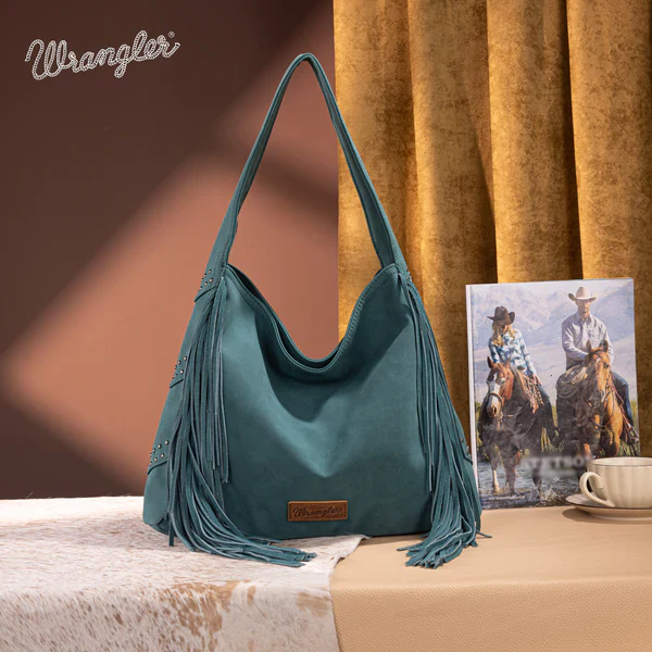 Wrangler Women's Fringe Studded Hobo Bag- Multiple Colours - Image 3