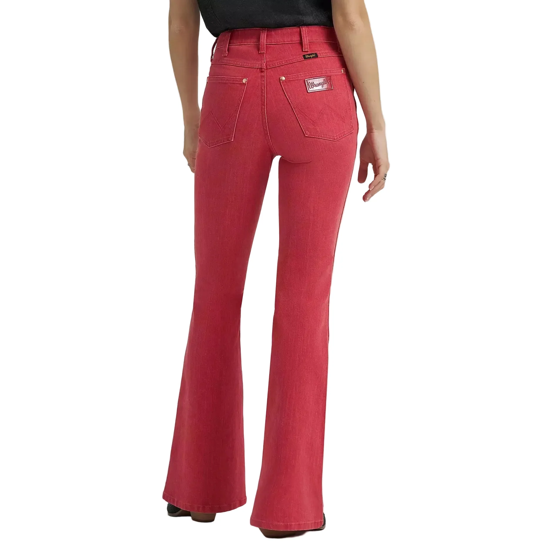 Wrangler Women's Lainey Wilson Slim Fit Flare Jeans- Red - Image 2