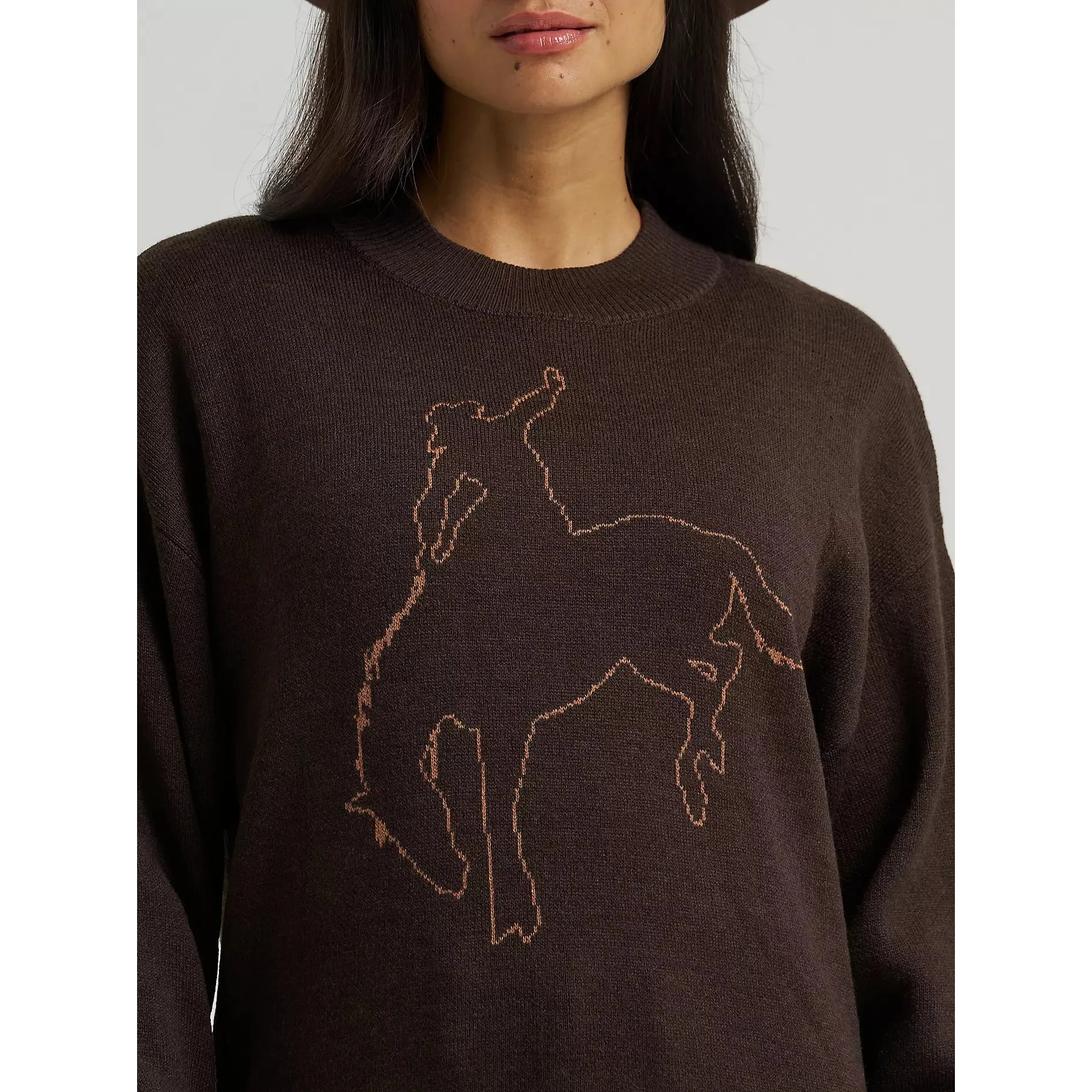 Wrangler Women's Long Sleeve Canyon Horse Sweater - Brown - Image 3