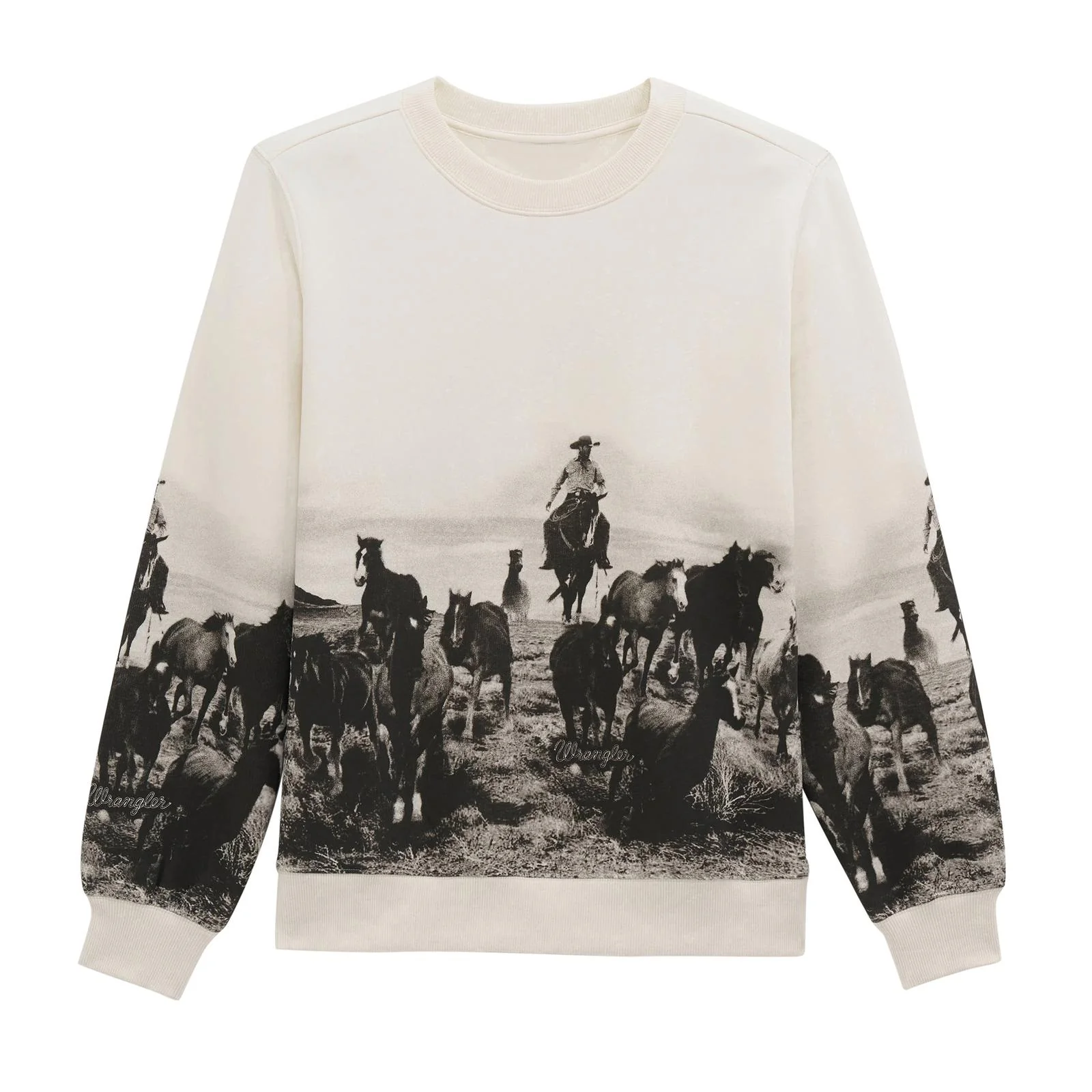 Wrangler Women's Retro® Crew Fleece Rounders Long Sleeve Top - Egret