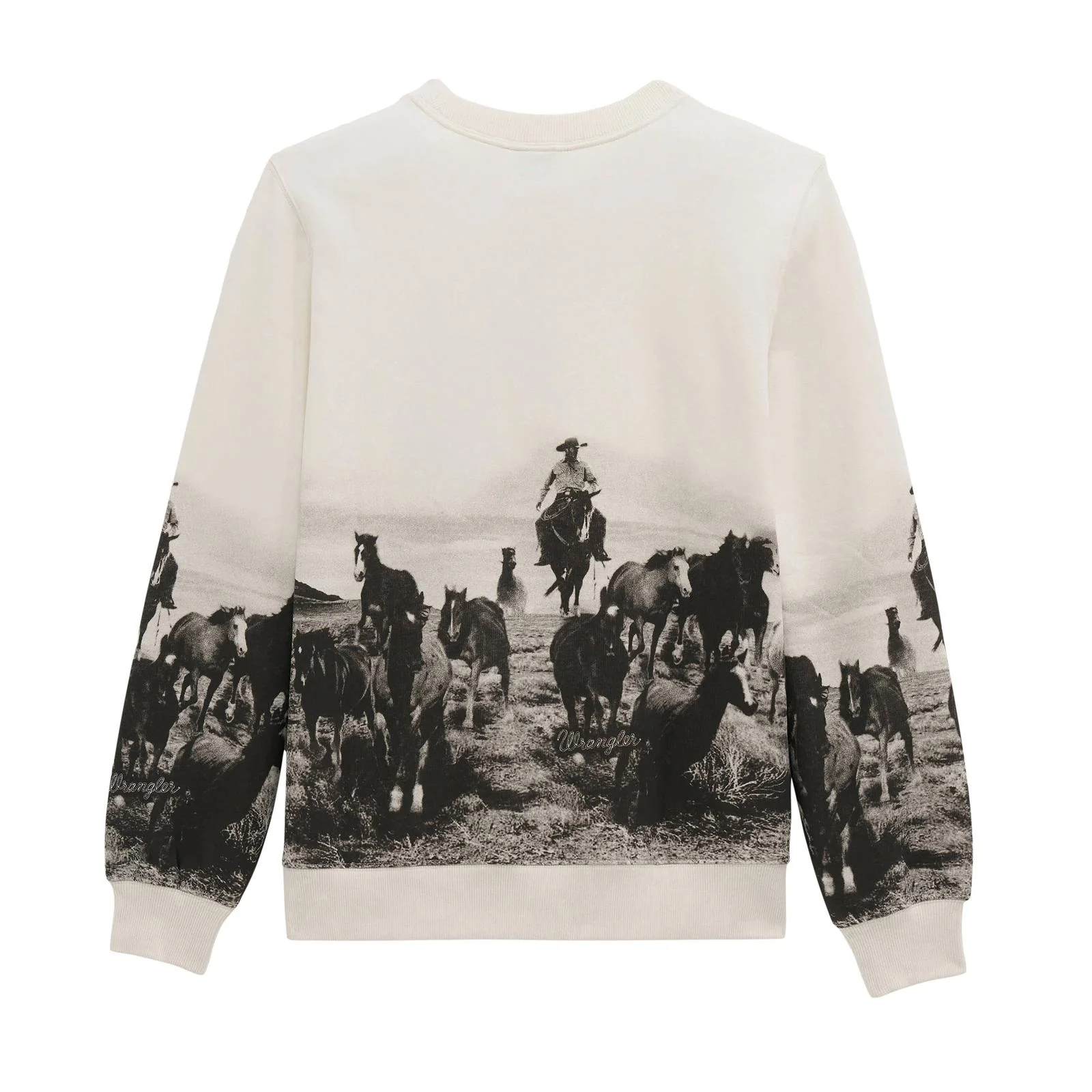 Wrangler Women's Retro® Crew Fleece Rounders Long Sleeve Top - Egret - Image 2