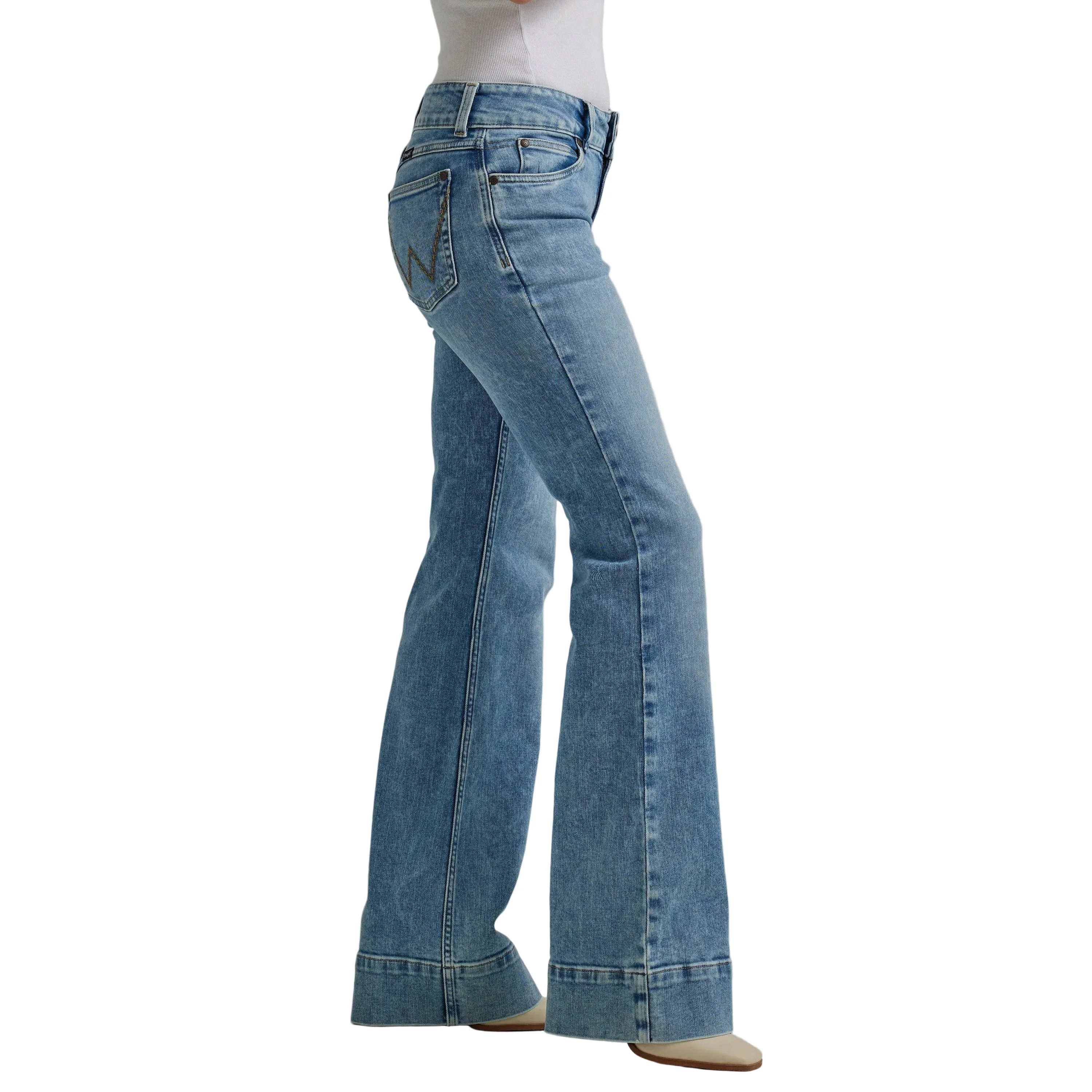 Wrangler Women's Retro Mae Mid Rise Trouser Jeans - Kacey - Image 3