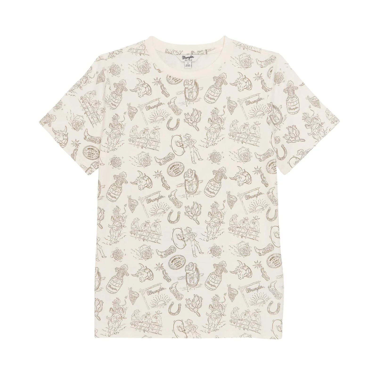 Wrangler Women's Retro Punchy Knit Short Sleeve Tee Shirt - Cream