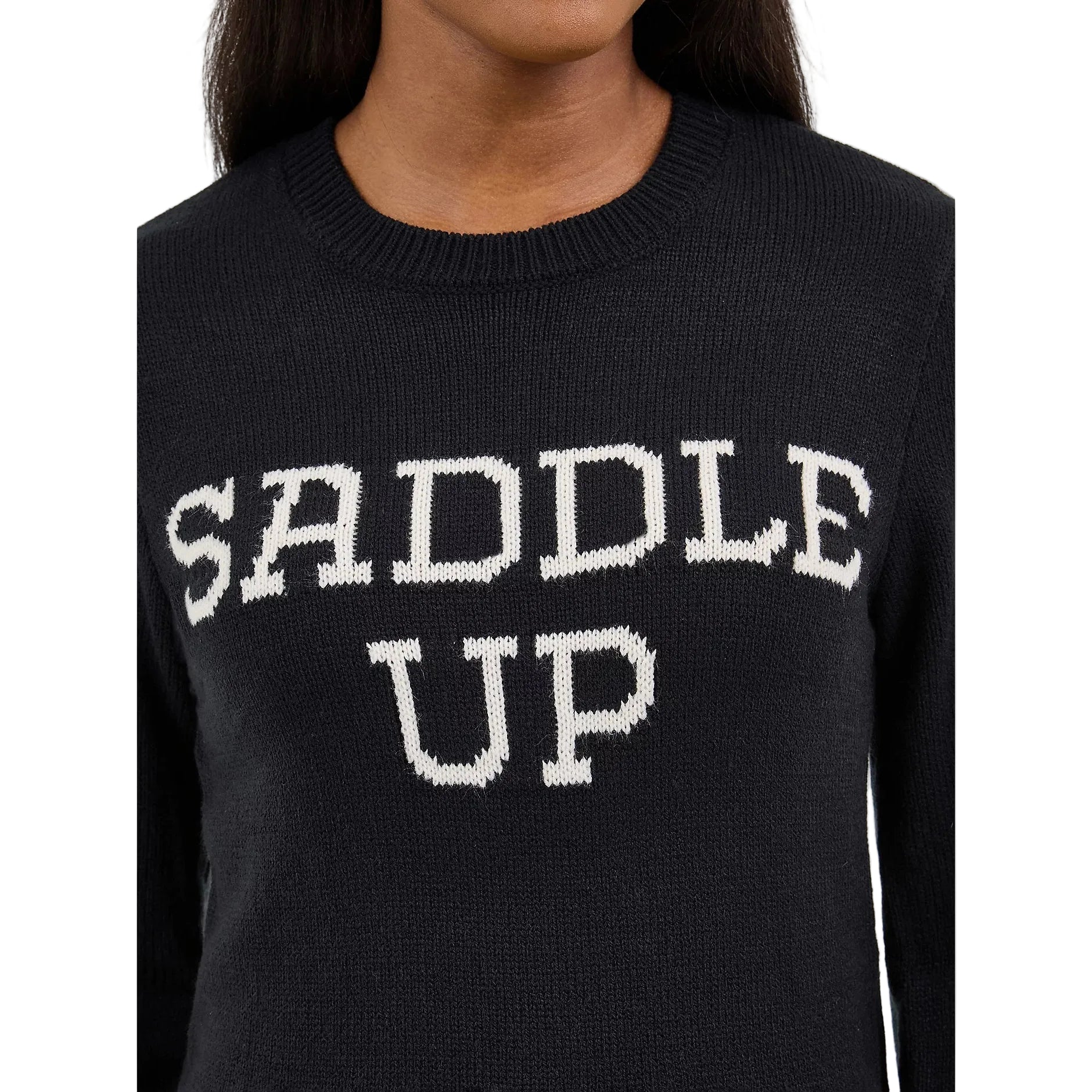 Wrangler Women's Saddle Up Western Shrunken Sweater - Saddle Black - Image 3