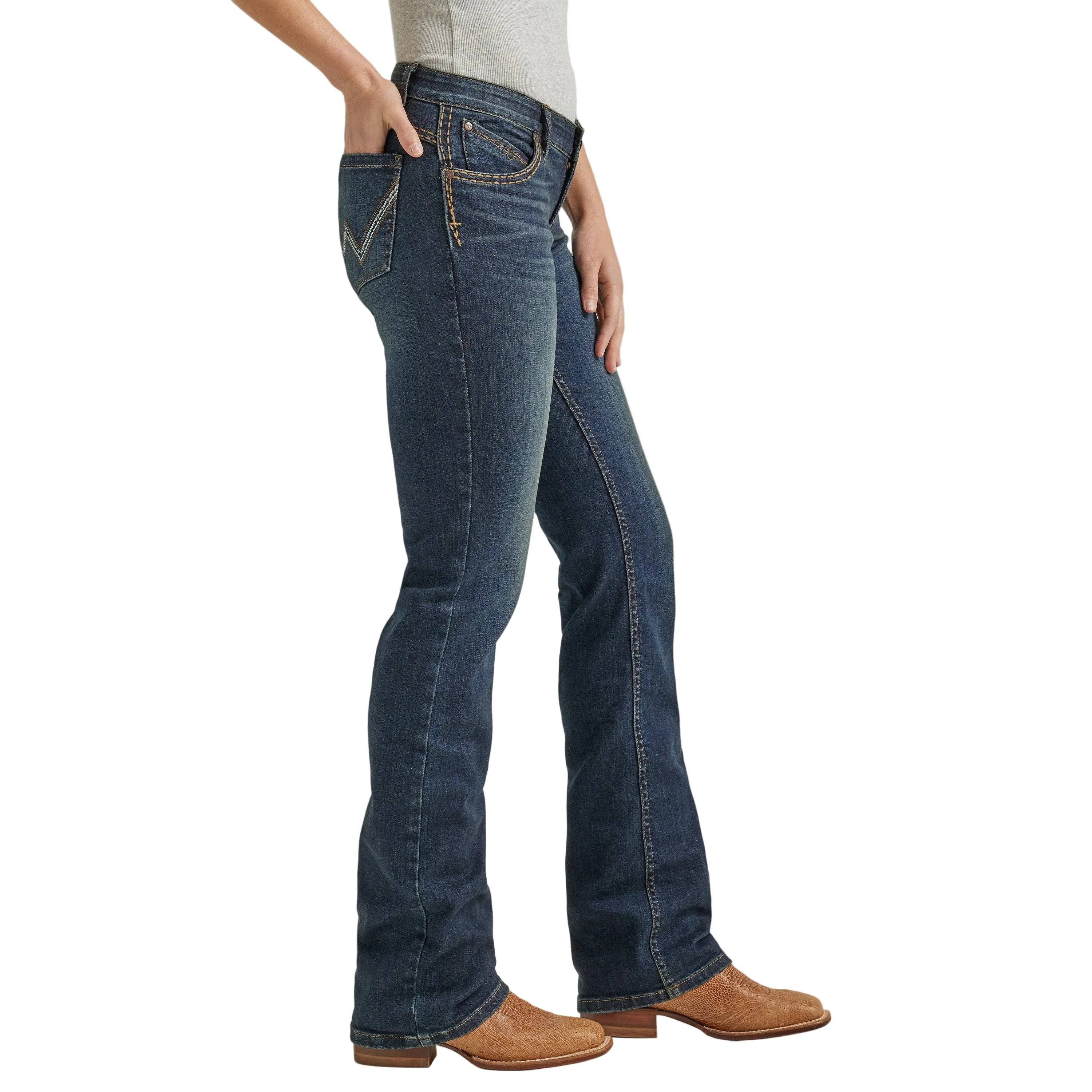Wrangler Women's Ultimate Riding Shiloh Low Rise Bootcut Jeans - Della - Image 2