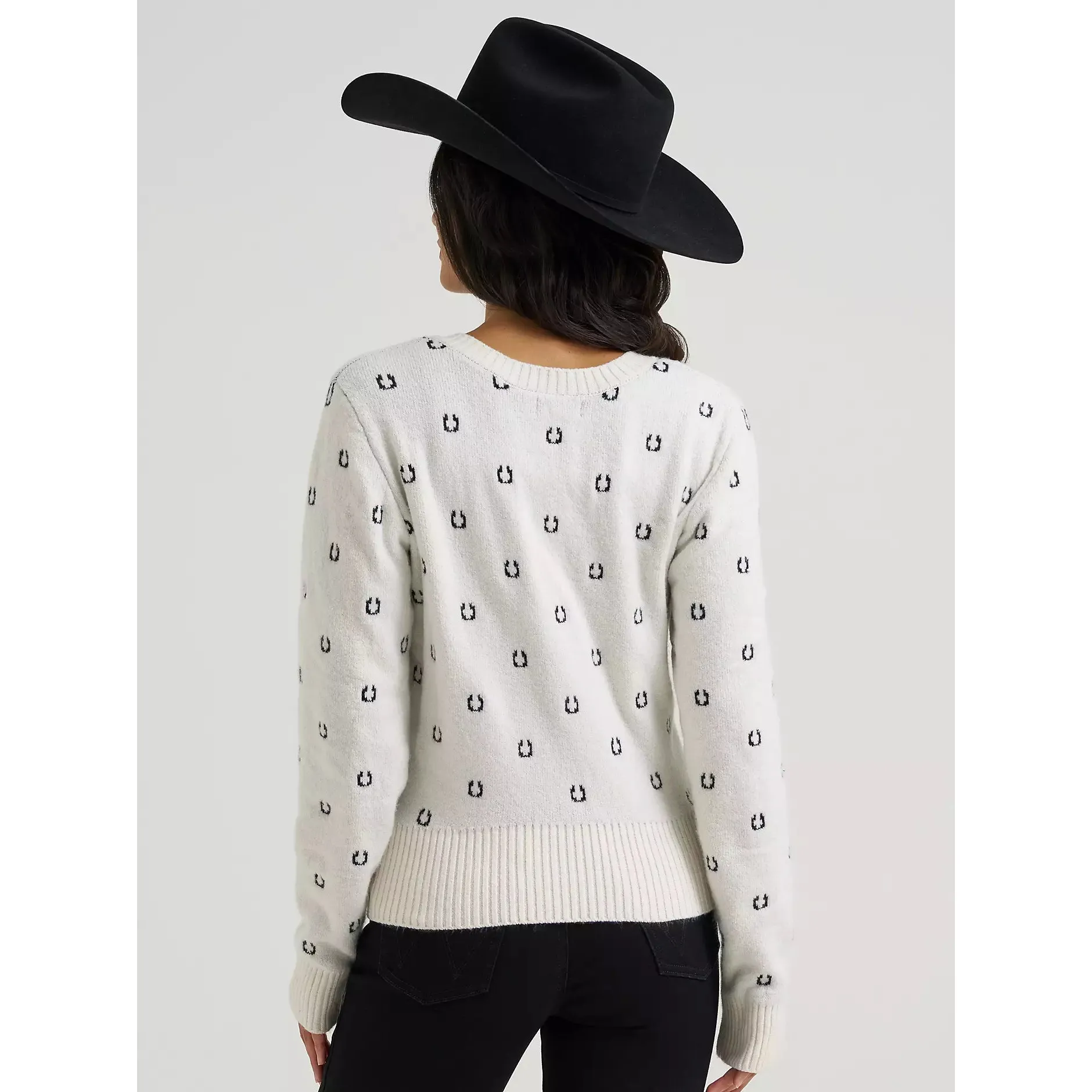 Wrangler Women's Western Fitted Cardigan LS Sweater - White - Image 2