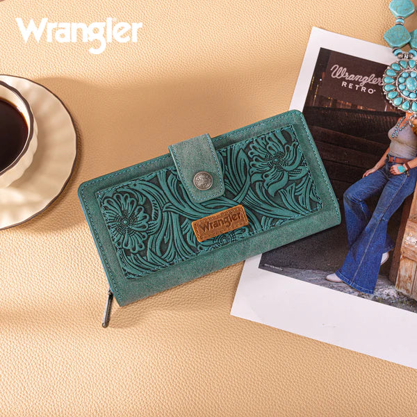Wrangler Wrangler Western Floral Tooled RFID Wallet- Multiple Colours - Image 6