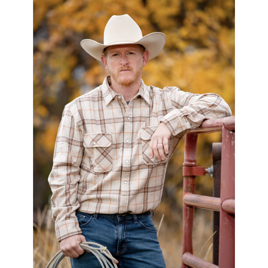 Wyoming Trader Men's Long Sleeve Snap Front Shirt- Tan