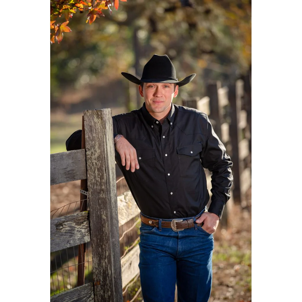 Wyoming Trader Men's Snap Oxford Western Shirt - Black - Image 3