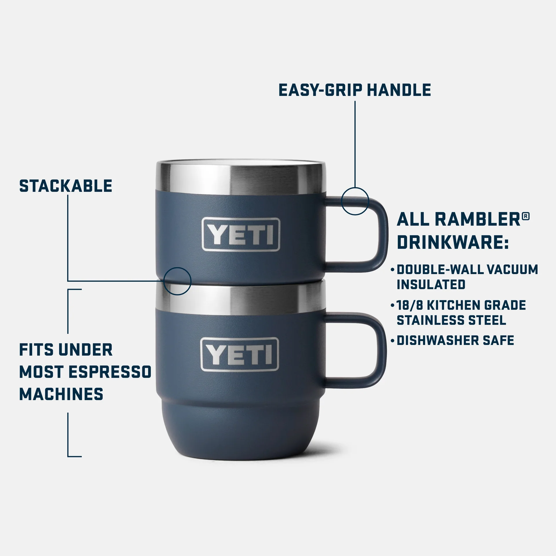 Yeti Rambler 177ml Stackable Mugs - Charcoal - Image 2