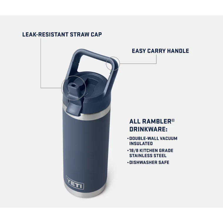 Yeti Rambler® 532ml Water Bottle w/Colour-Matched Straw Cap - Venom - Image 3