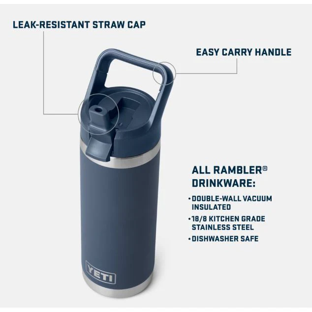 Yeti Rambler 532ml Straw Bottle w/Colour-Matched Straw Cap -Key Lime - Image 2
