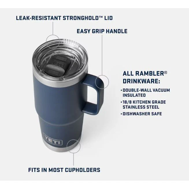 Yeti Rambler 591ml Travel Mug w/Stronghold Lid - Wetlands Brown - Image 2